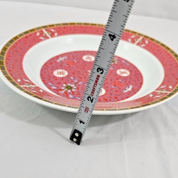 Chalice Melamine Red Geometric Asian Design Pattern Soup Salad Bowls – Set of 4 - Picture 14 of 16